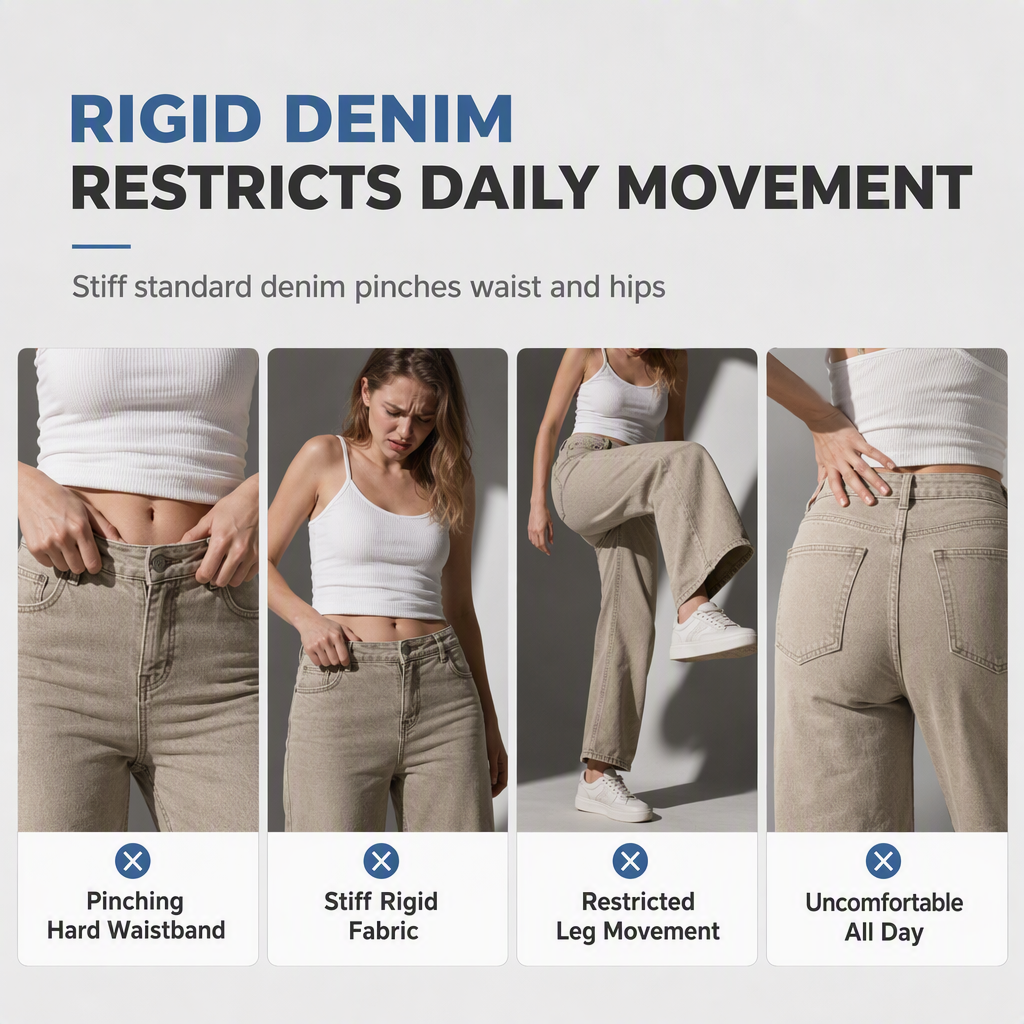 Women's Casual Loose Fit Wide Leg Denim Jeans