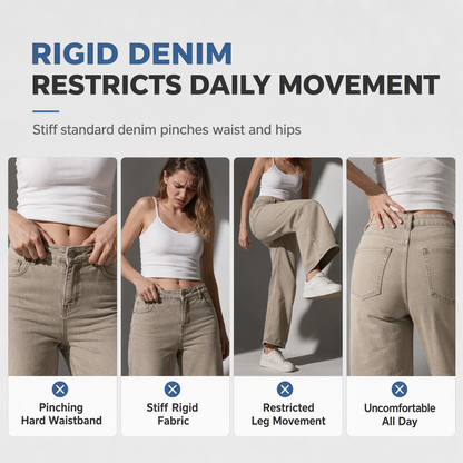 Women's Casual Loose Fit Wide Leg Denim Jeans