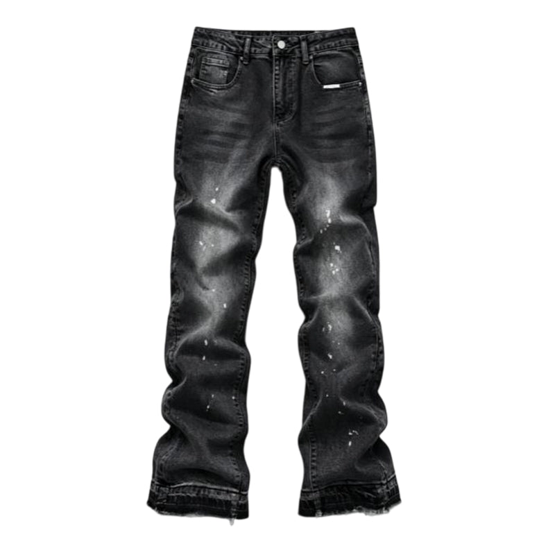 Men's Urban Street Style Paint Splatter Distressed Denim Jeans