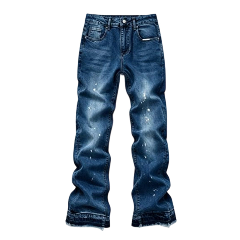 Men's Urban Street Style Paint Splatter Distressed Denim Jeans