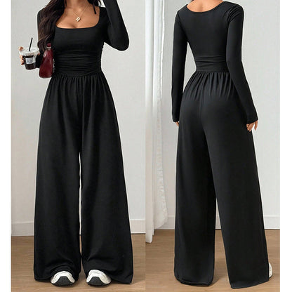🚨 24-Hour Deal! Don’t Miss Out 💨Women's Casual Square Neck Wide-Leg Jumpsuit
