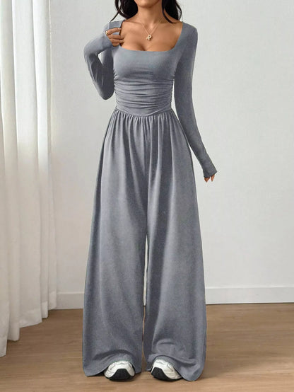 🚨 24-Hour Deal! Don’t Miss Out 💨Women's Casual Square Neck Wide-Leg Jumpsuit
