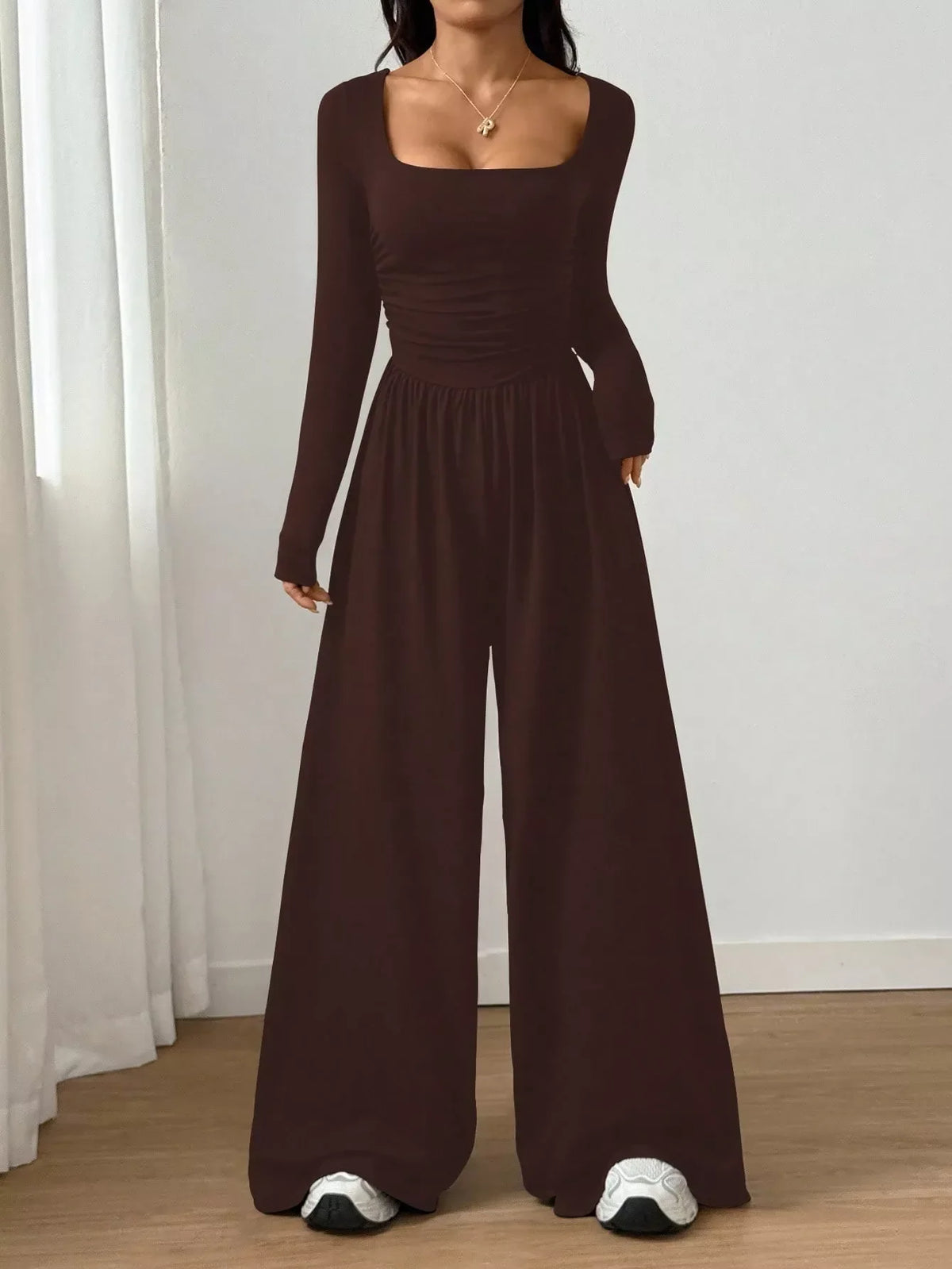 🚨 24-Hour Deal! Don’t Miss Out 💨Women's Casual Square Neck Wide-Leg Jumpsuit