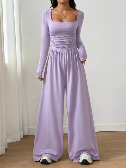 🚨 24-Hour Deal! Don’t Miss Out 💨Women's Casual Square Neck Wide-Leg Jumpsuit