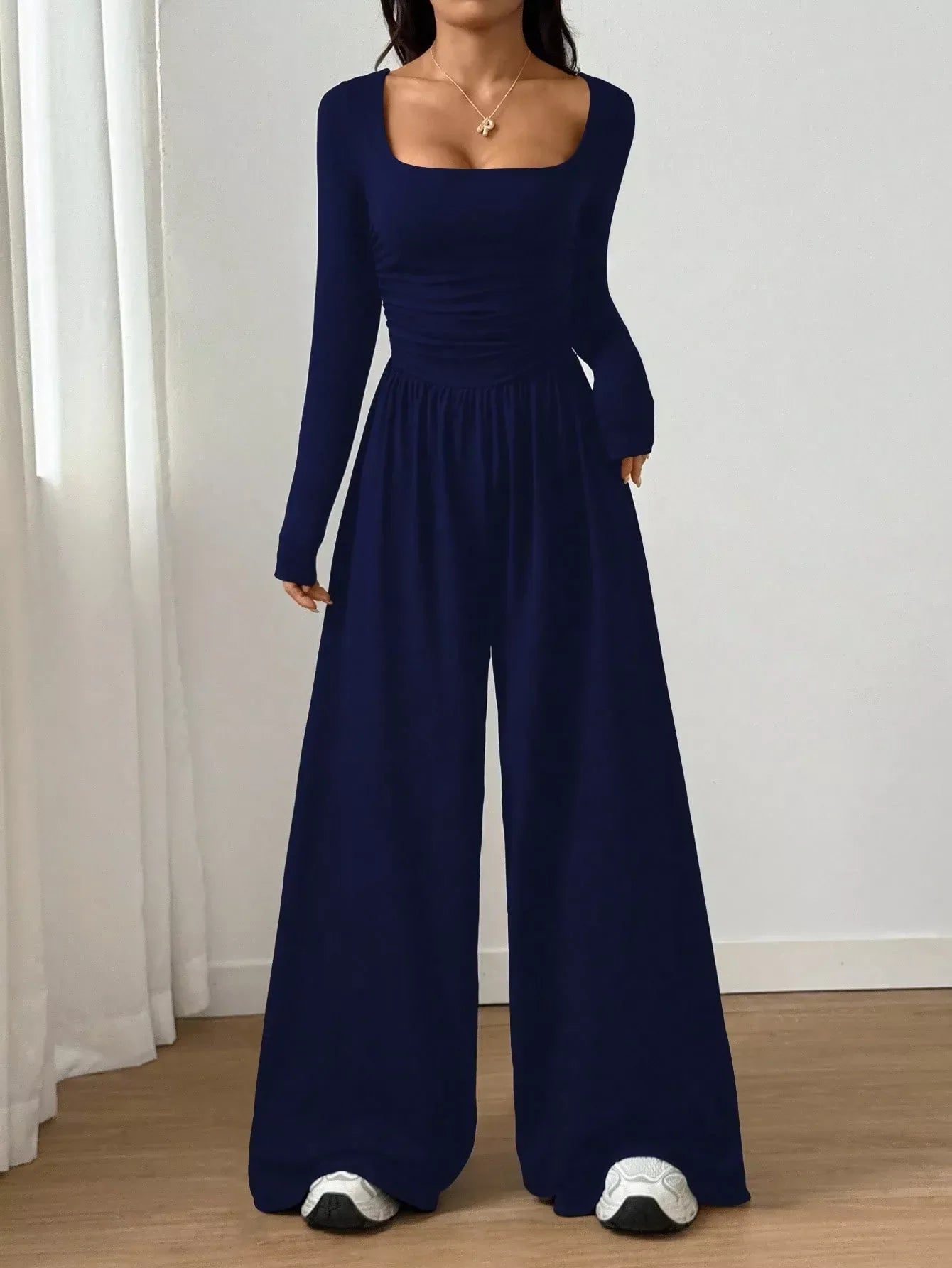 🚨 24-Hour Deal! Don’t Miss Out 💨Women's Casual Square Neck Wide-Leg Jumpsuit