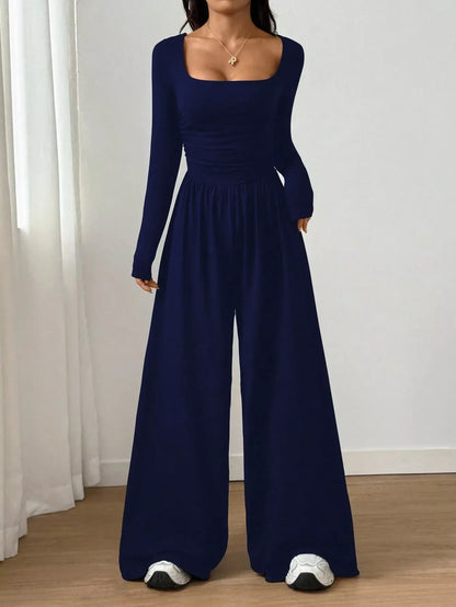 🚨 24-Hour Deal! Don’t Miss Out 💨Women's Casual Square Neck Wide-Leg Jumpsuit