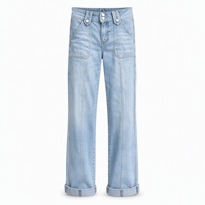 👖 Waist-Defining Fit, Longer-Looking Legs | Women's High-Rise Seamed Wide-Leg Jeans