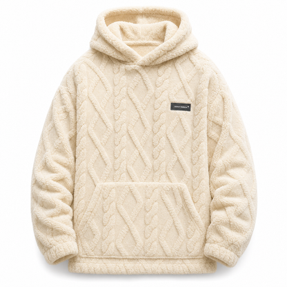 🧥Men's Winter Lined Hoodie Jacquard Pattern Long Sleeve Pullover Sweatshirt for Casual Outdoor Wear