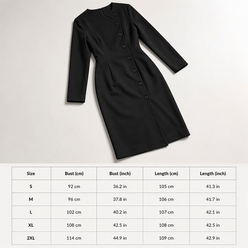 Women's Elegant Asymmetric Single-Breasted Dress