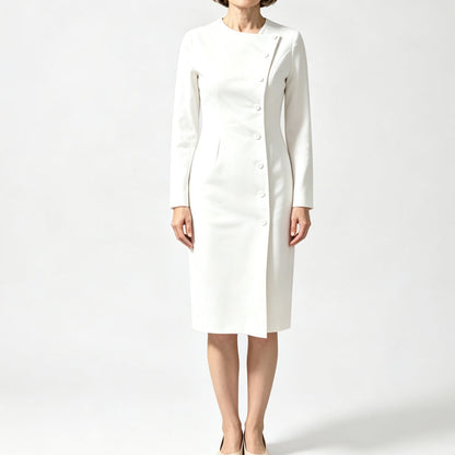 Women's Elegant Asymmetric Single-Breasted Dress