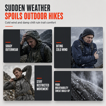 Men's Outdoor Windbreaker with Detachable Hood