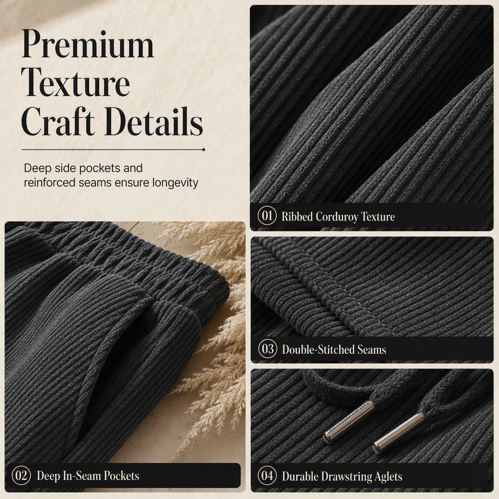 👖 Flattering Drape, All-Day Ease | Women's Ribbed Drawstring Wide-Leg Pants