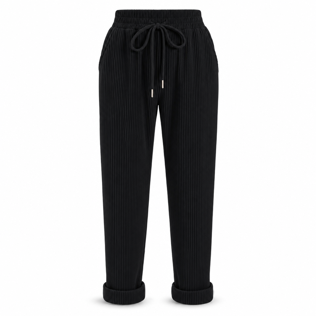 👖 Flattering Drape, All-Day Ease | Women's Ribbed Drawstring Wide-Leg Pants
