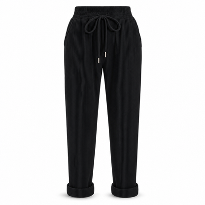 👖 Flattering Drape, All-Day Ease | Women's Ribbed Drawstring Wide-Leg Pants
