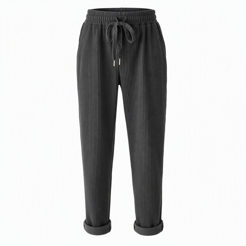 👖 Flattering Drape, All-Day Ease | Women's Ribbed Drawstring Wide-Leg Pants