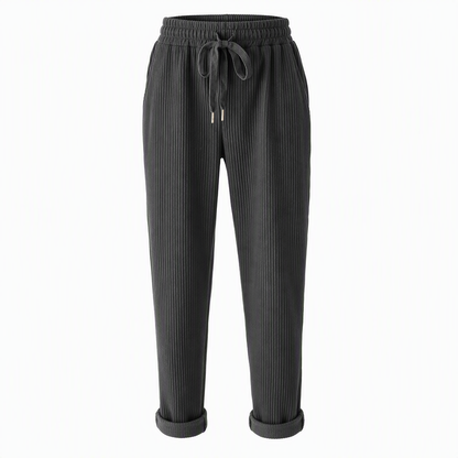 👖 Flattering Drape, All-Day Ease | Women's Ribbed Drawstring Wide-Leg Pants