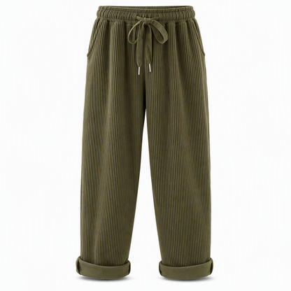 👖 Flattering Drape, All-Day Ease | Women's Ribbed Drawstring Wide-Leg Pants