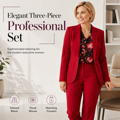 🌺 One Set, Polished from Desk to Dinner | Women's Floral 3-Piece Suit Set