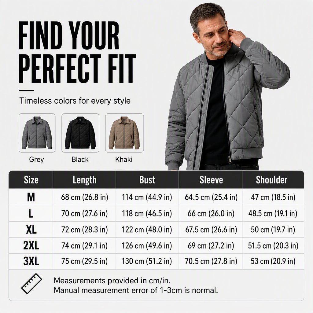 ✨Men's Winter Warm Quilted Bomber Jacket