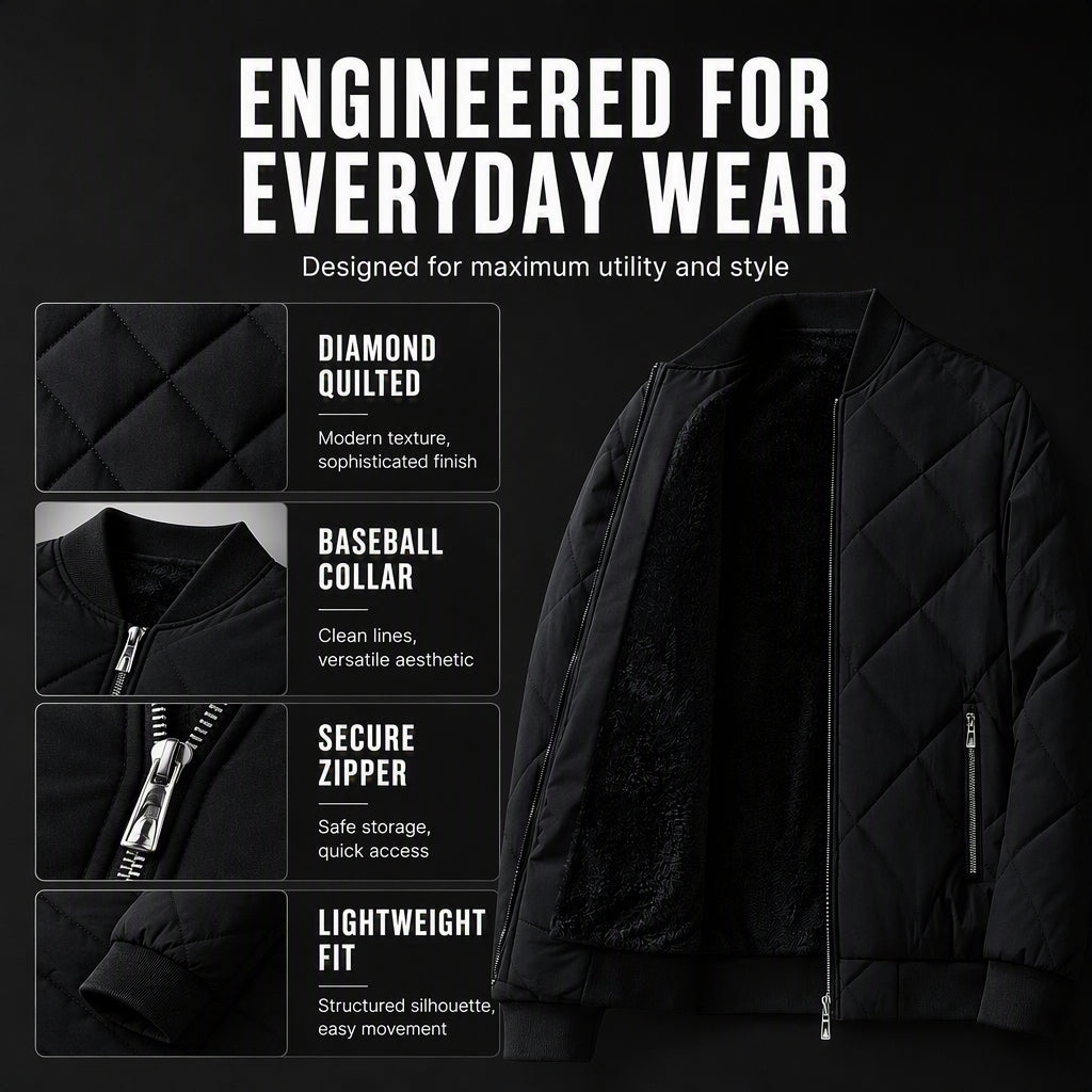 ✨Men's Winter Warm Quilted Bomber Jacket