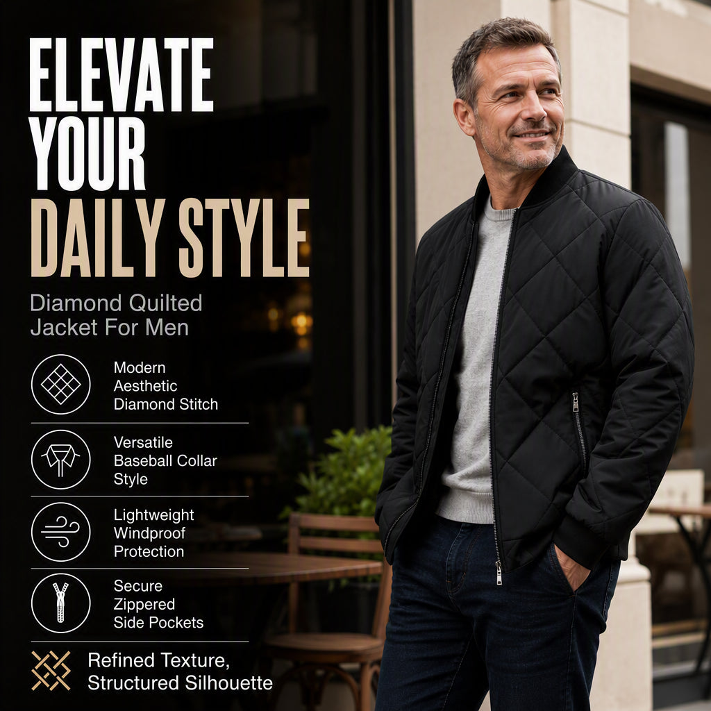 ✨Men's Winter Warm Quilted Bomber Jacket