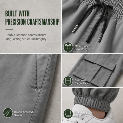 👖 Utility Pockets, Easy Movement | Men's Drawstring Cargo Jogger Pants