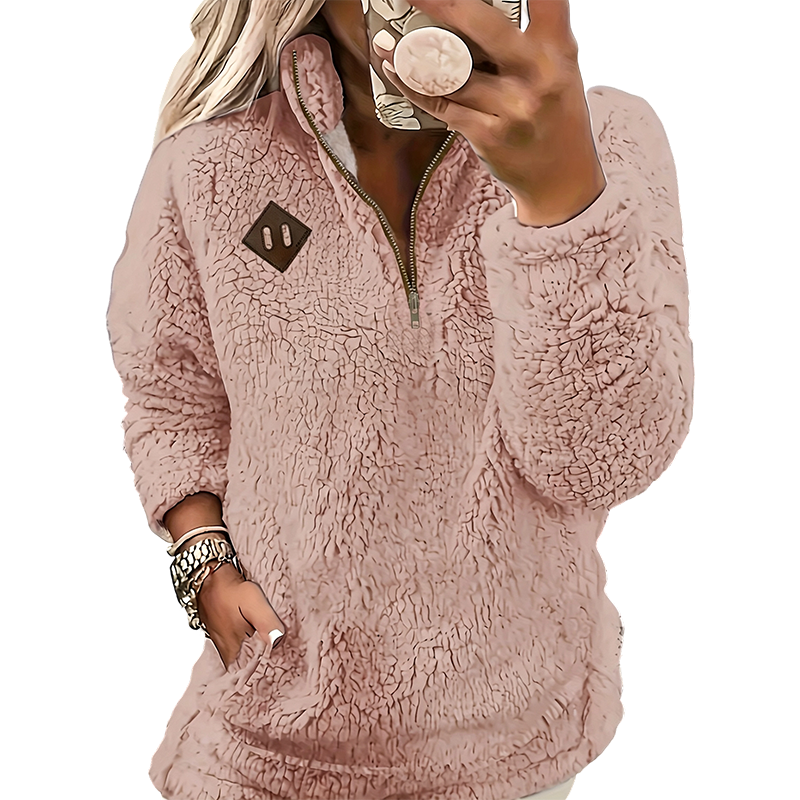 Women's Cozy Loose-Fit Half-Zip Pullover