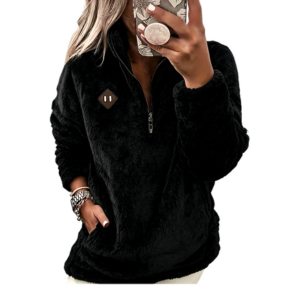 Women's Cozy Loose-Fit Half-Zip Pullover