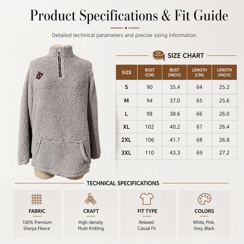 Women's Cozy Loose-Fit Half-Zip Pullover