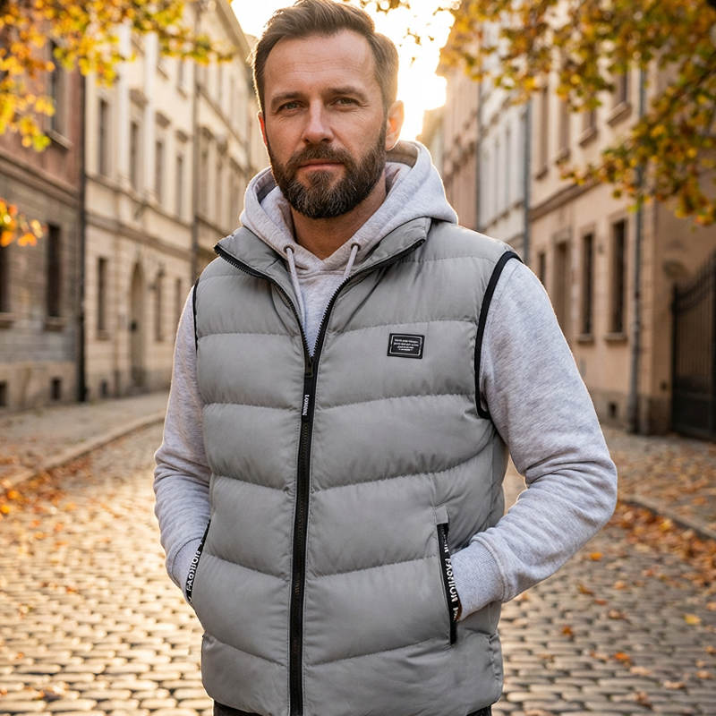 Men's Padded Stand Collar Vest