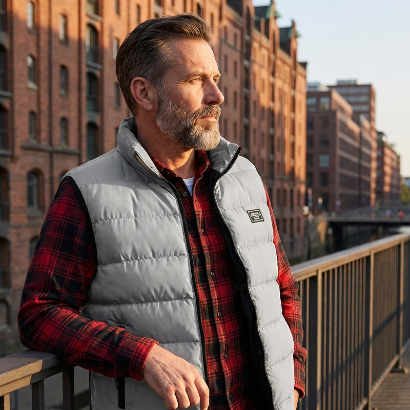 Men's Padded Stand Collar Vest