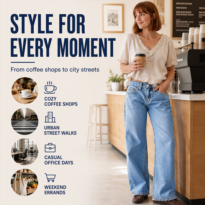 Women's High Elastic Wide-Leg Denim Jeans