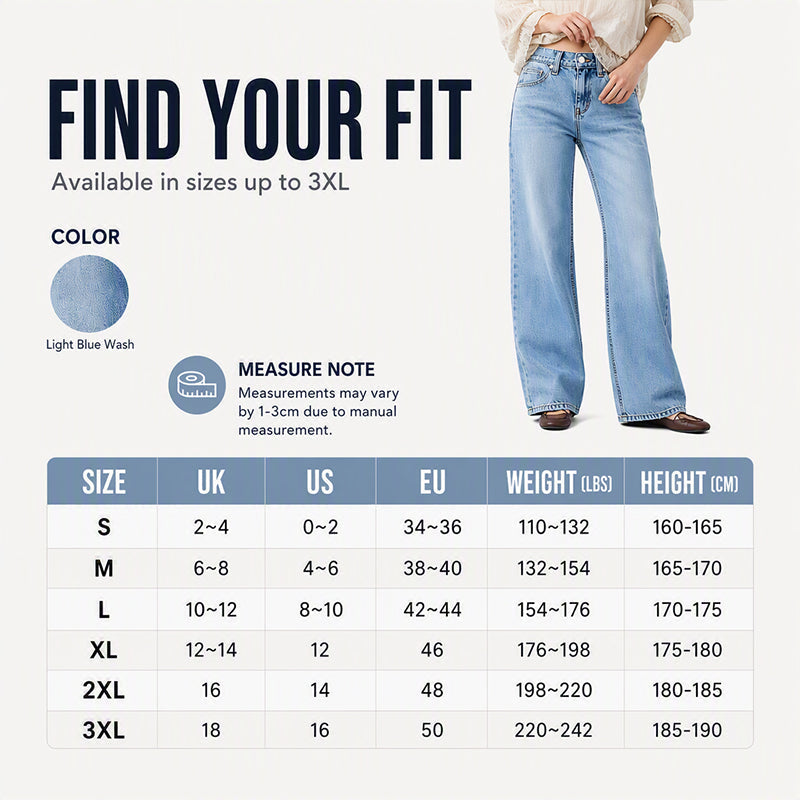 Women's High Elastic Wide-Leg Denim Jeans