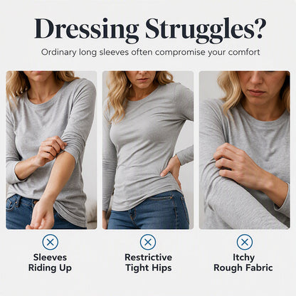 ✨ Easy Everyday Style 🍁 Women's Casual Crewneck Top with Thumbholes