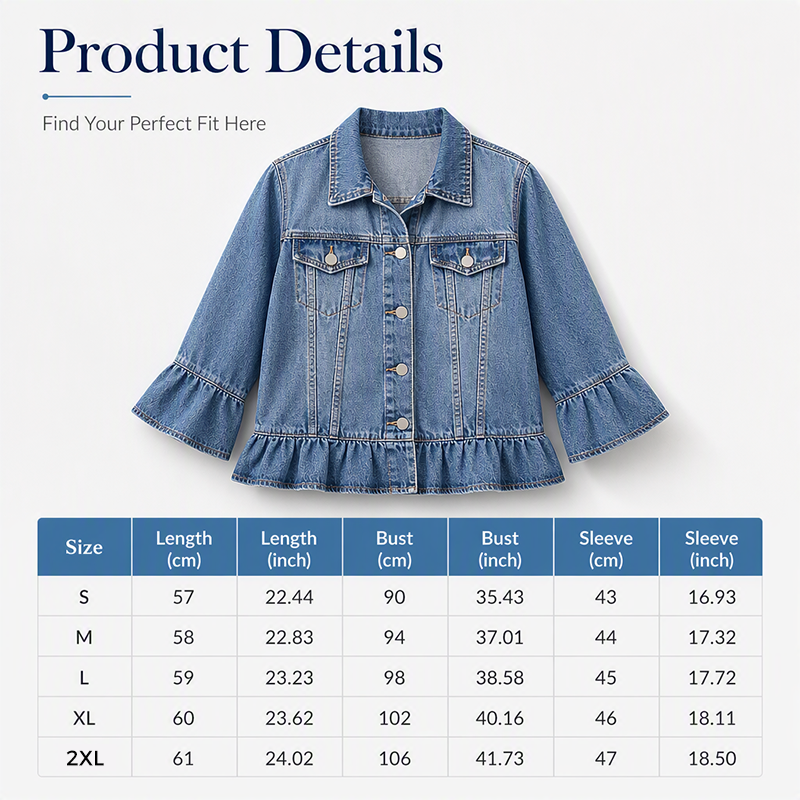 💙 Ruffled Denim, Waist-Flattering Shape | Women's Cropped Peplum Jacket