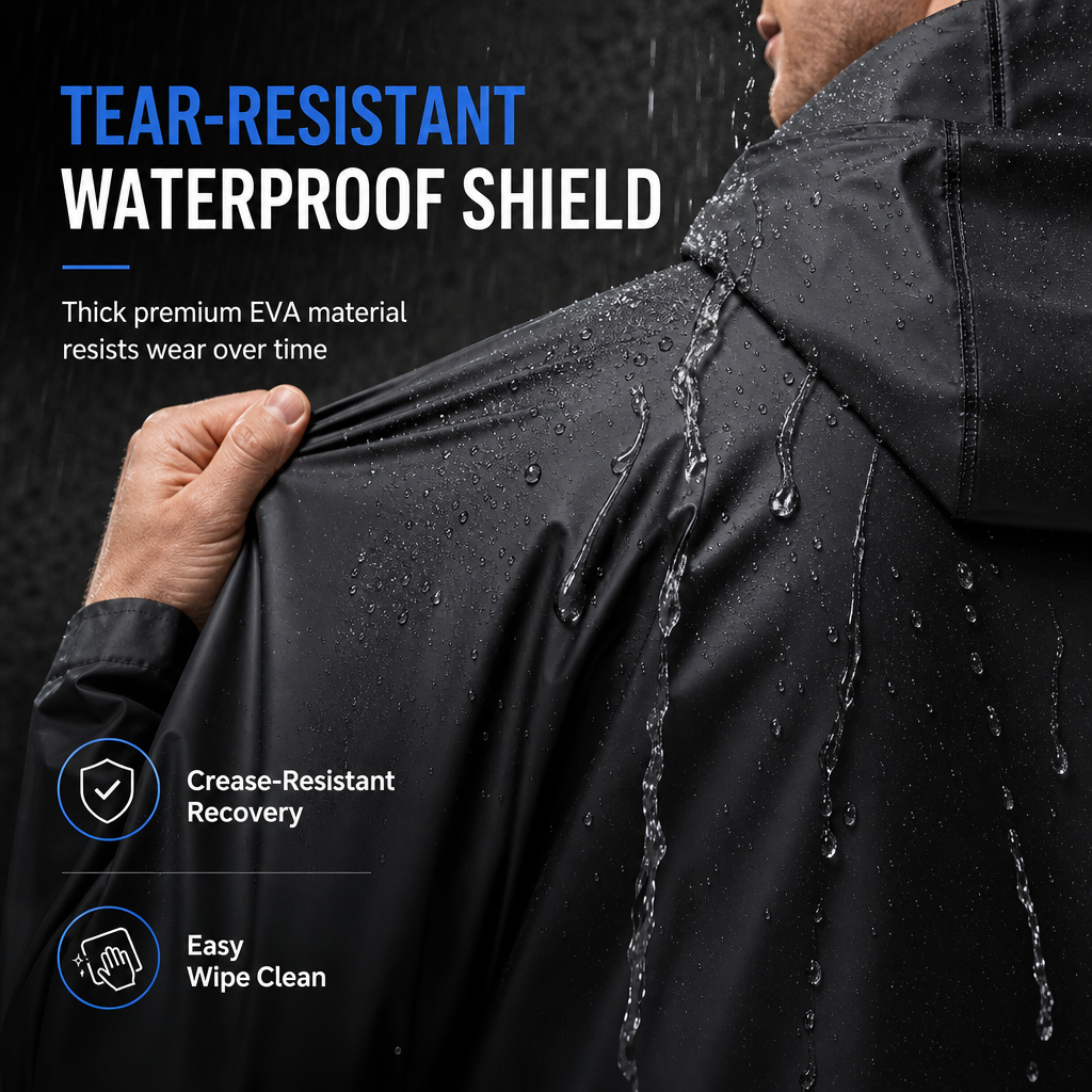 Long Hooded EVA Raincoat Poncho