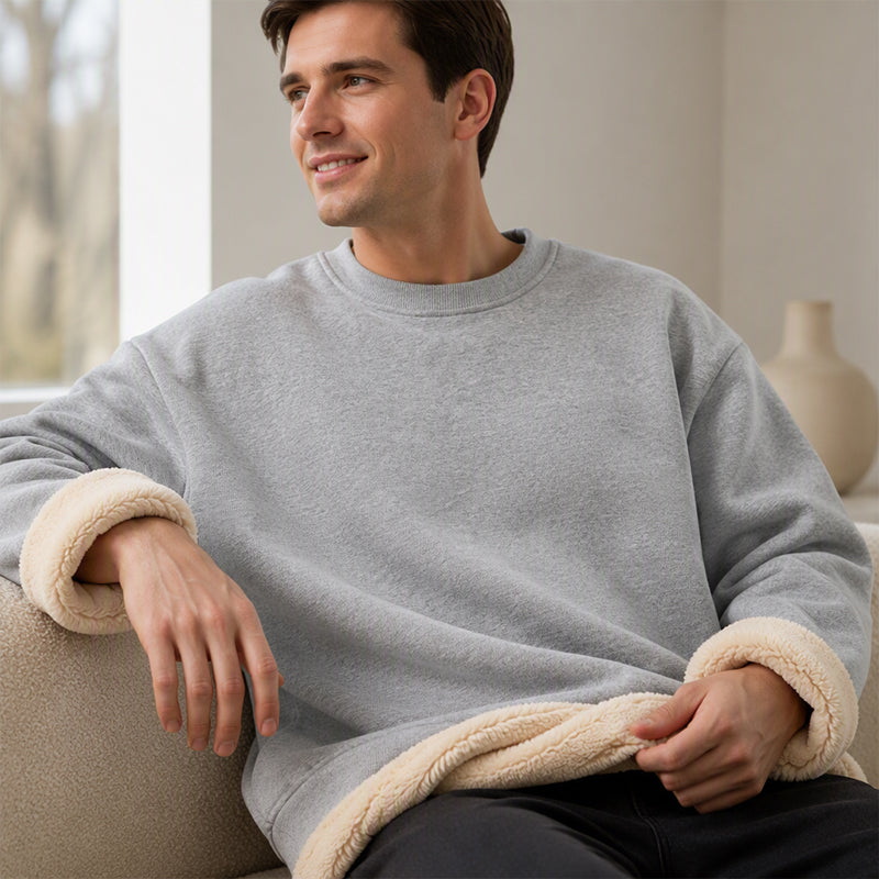 🔥 Fleece Warmth, Easy Everyday Fit | Men's Crewneck Sweatshirt