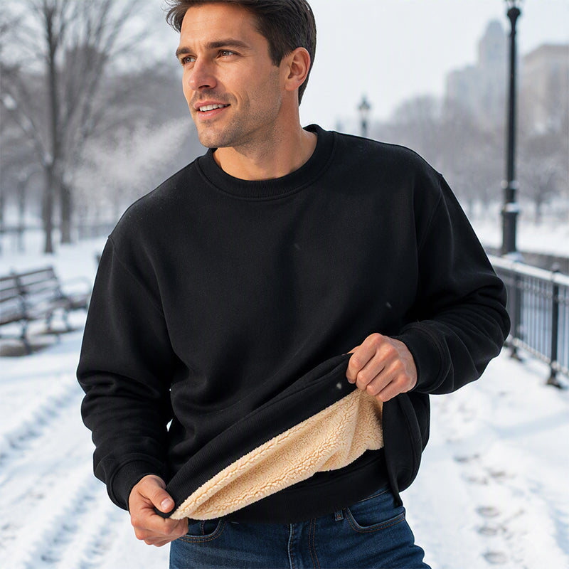 🔥 Fleece Warmth, Easy Everyday Fit | Men's Crewneck Sweatshirt