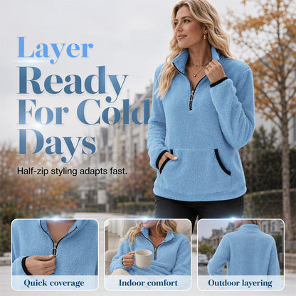 👚✨Women's Half-Zip Warm Plush Sweatshirt✨