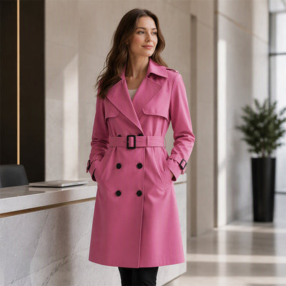 🧥 Smooth Drape, Polished Silhouette | Women's Mid-Length Trench Coat ⚡