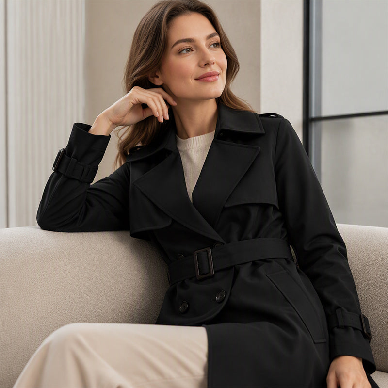 🧥 Smooth Drape, Polished Silhouette | Women's Mid-Length Trench Coat ⚡