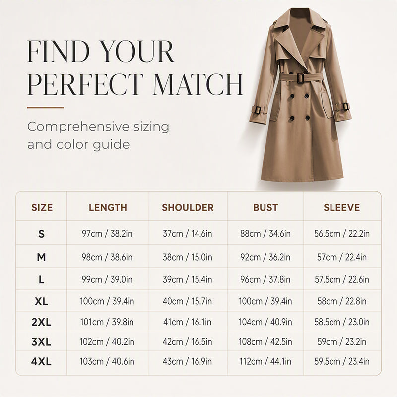 🧥 Smooth Drape, Polished Silhouette | Women's Mid-Length Trench Coat ⚡