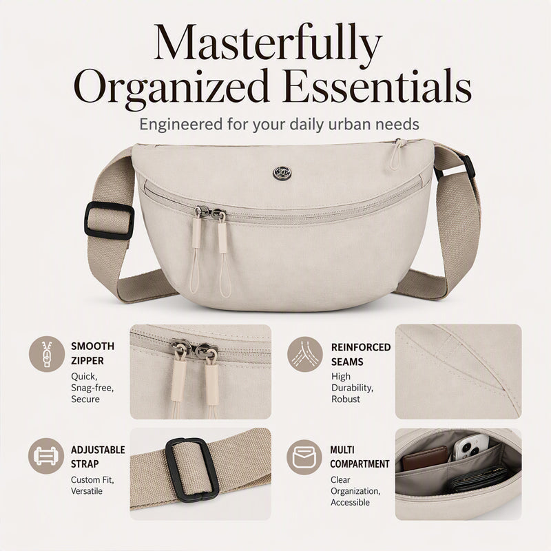 Minimalist Half Moon Crossbody Bag