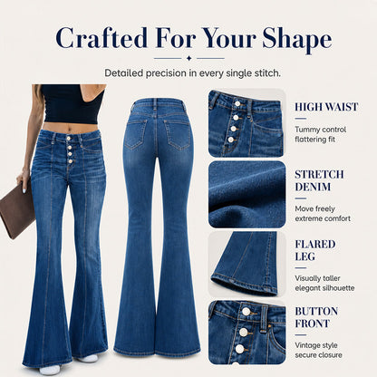 Women's High-Waisted Stretch Flare Jeans
