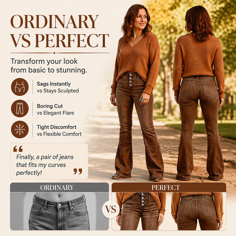 Women's High-Waisted Stretch Flare Jeans