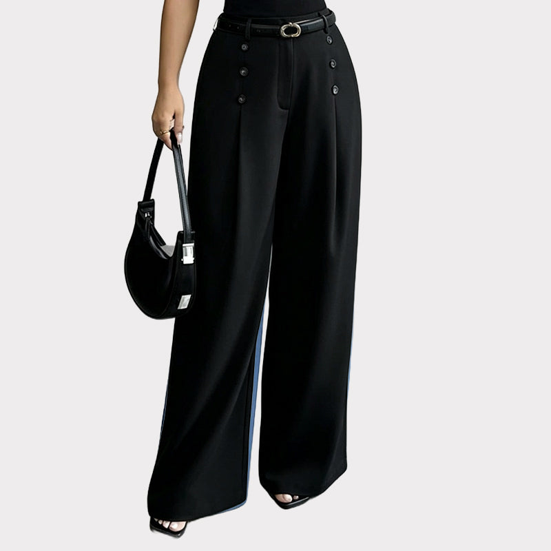 Women’s Elegant Double Breasted Wide-Leg Pants