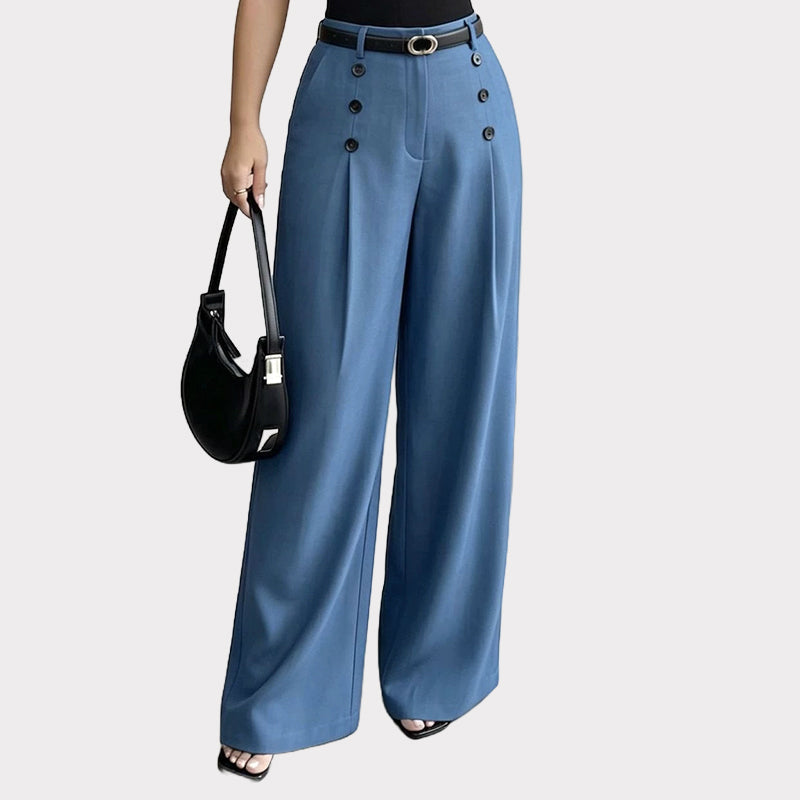 Women’s Elegant Double Breasted Wide-Leg Pants