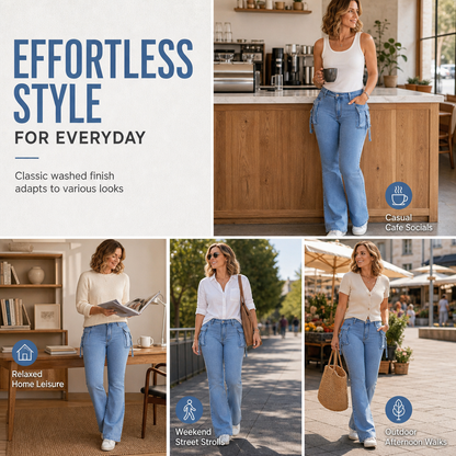 👖 Cargo Pockets, Flattering Flare | Women's High-Stretch Denim Jeans