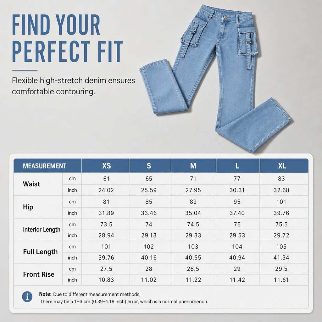 👖 Cargo Pockets, Flattering Flare | Women's High-Stretch Denim Jeans
