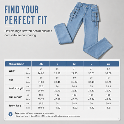 👖 Cargo Pockets, Flattering Flare | Women's High-Stretch Denim Jeans